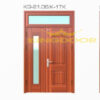 Cửa thép vân gỗ 2 cánh lệch