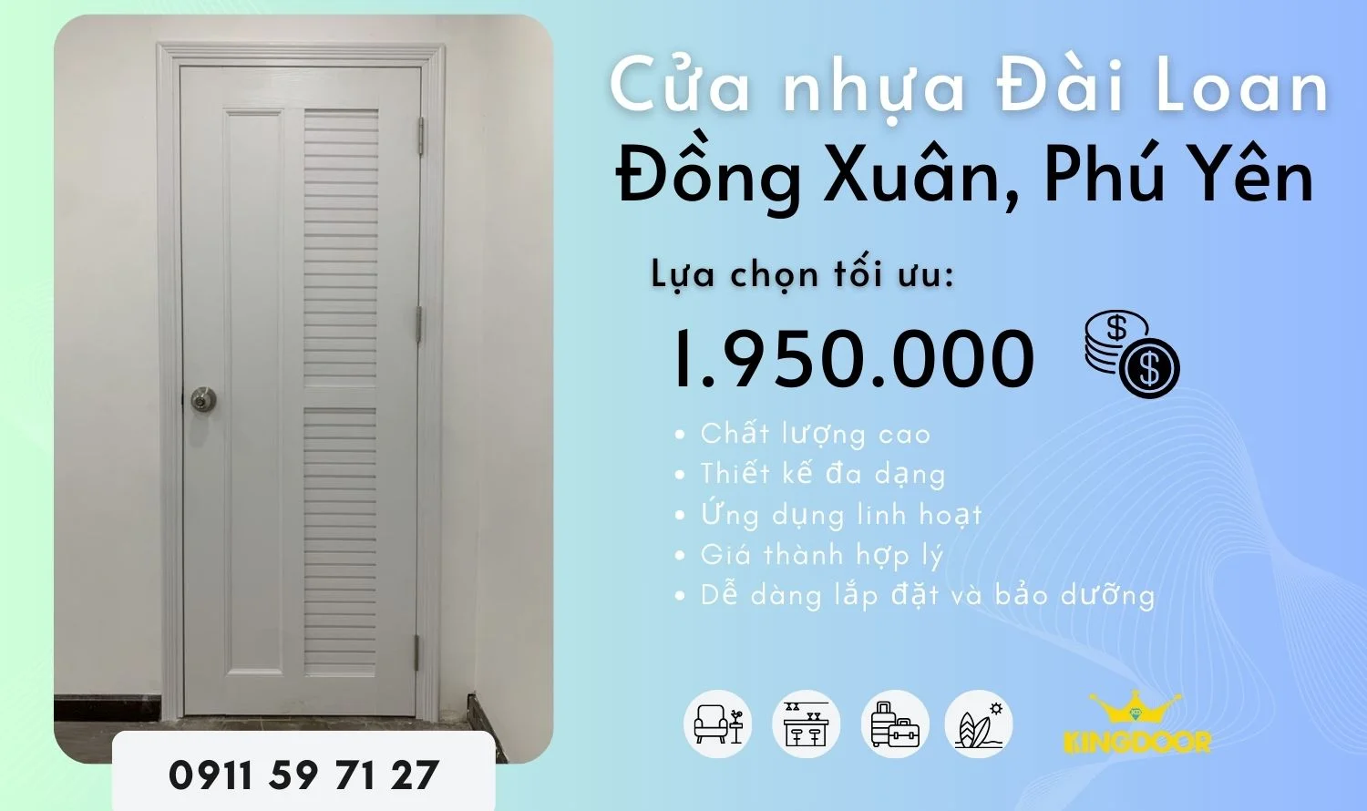 Giá cửa nhựa Đài Loan tại Đồng Xuân - Phú Yên